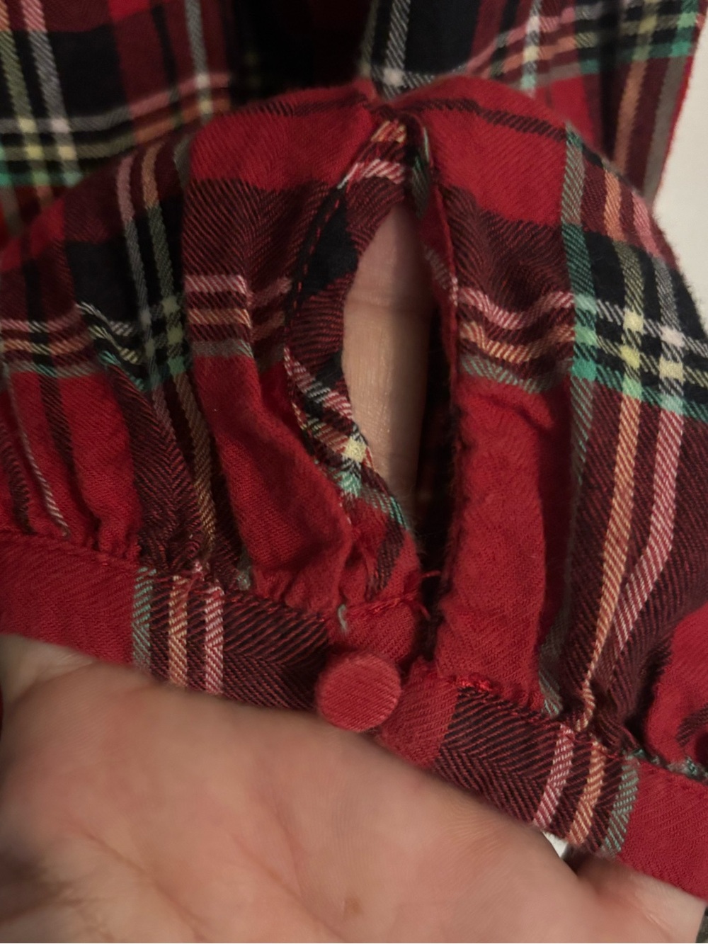 J Crew Womens XXL Red Black Tartan Plaid Flannel Ruffle Collar Popover Top - Picture 5 of 9